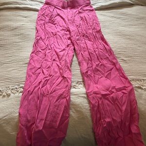 Zara pink wide leg trousers - high waist
